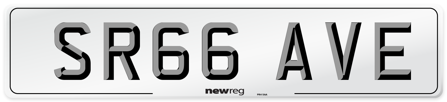 SR66 AVE Number Plate from New Reg